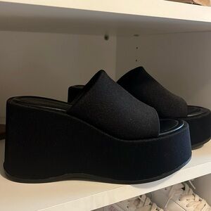 Madden Girl Black Platform Wedges